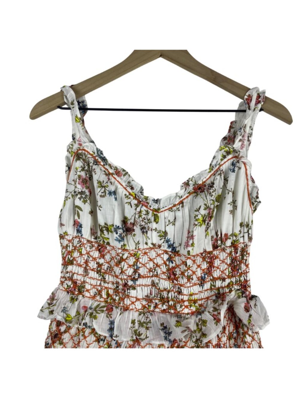 Anthropologie Floral Smocked Maxi Dress XS Cotton/Rayon Multicolor milkmaid - Picture 3 of 9